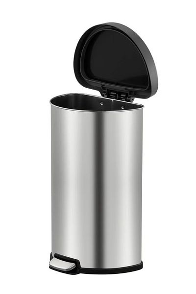 EKO ARIA 45L Step Trash Bin – Brushed Stainless Steel, Soft-Close Lid, Fingerprint-Resistant