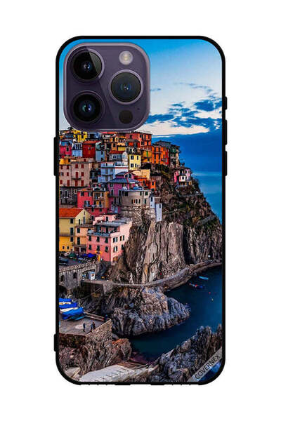 Covernex غطاء حماية لهاتف Apple iPhone 14 Pro Max - منازل ملونة على البحر