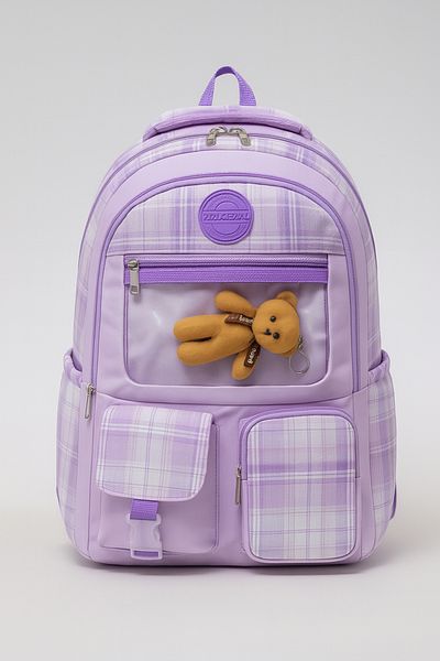 KAFF 01128 Lilac Korean Style Water Resistant Fabric 3-Piece Bag-Lunch-Pencil Case Girl's Primary School Bag