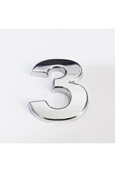 Twin Store مي للواردات ®   رقم 3 مقاس 3.75 سم مع لاصق كروم