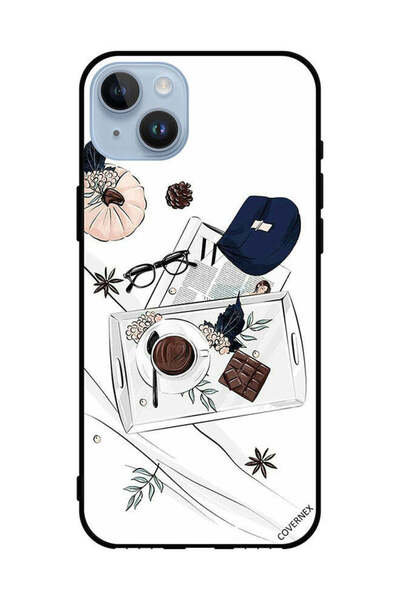 Covernex غطاء حماية لهاتف Apple iPhone 14 Plus بتصميم فن القهوة والشوكولاتة