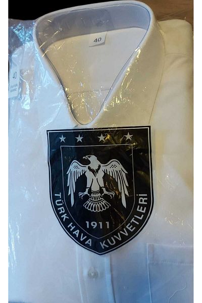kho military design Turkish Air Force White Color Long Sleeve Shirt (Size 40-m)