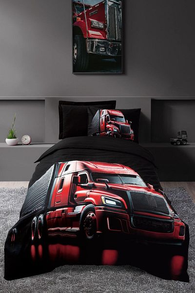 Altınbaşak 100% Cotton Single Duvet Cover Set Velox Black