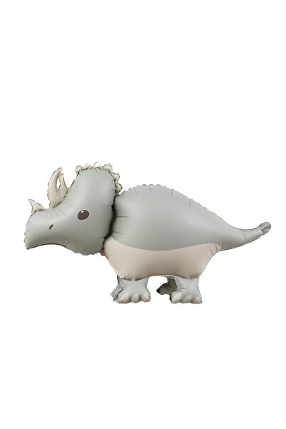 Fenix Dukkan Gray Triceratops Dinosaur Foil Balloon