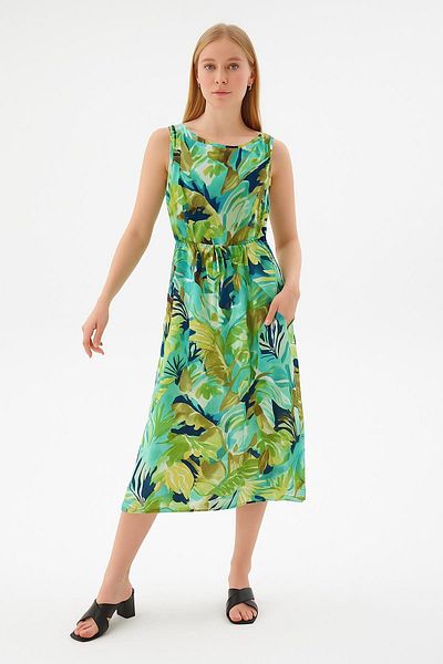 Fashion Friends Rochie din viscoză cu model verde