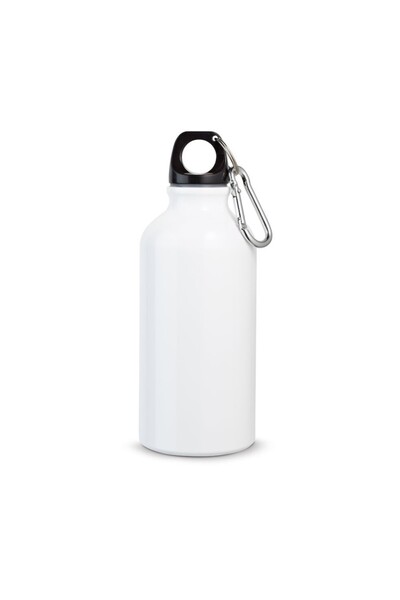 dalimag Aluminum Sports Bottle with Carabiner, 400 ml, 18 cm, White, Dalimag