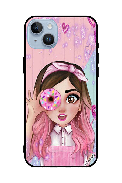 Covernex غطاء حماية لهاتف Apple iPhone 14 Plus فتاة صغيرة لطيفة تحمل دونات