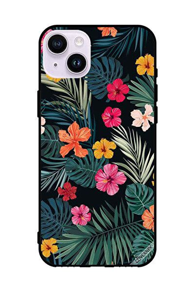 Covernex غطاء حماية لهاتف أبل آيفون 14 - زهور وريش داكن