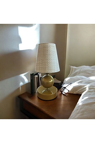 ABAJUR EVİM beren rattan şapkalı masa lambası