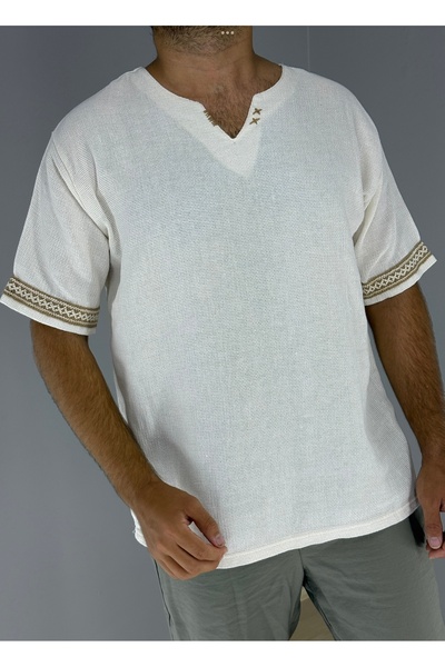 MARESHAL Honeycomb Fabric Collar with Handmade Handle Stripe (Beige)