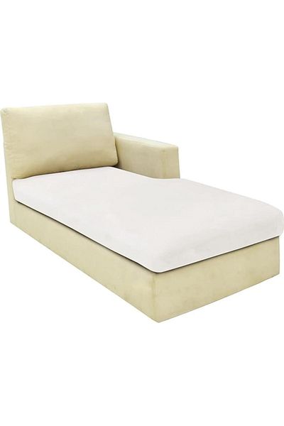 OEM Husa pentru extensie canapea, in forma de L, catifea, Alb
