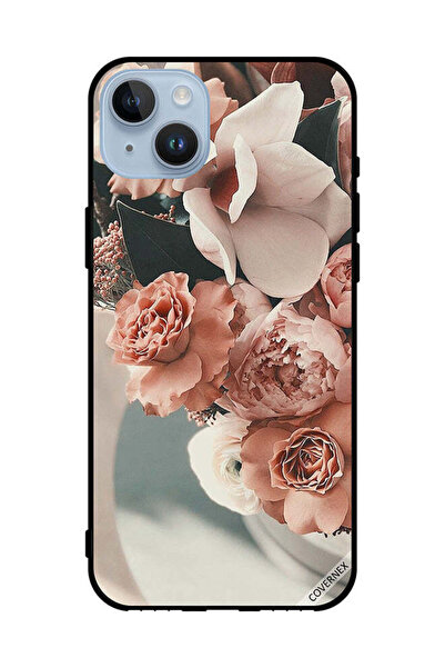 Covernex غطاء حماية لهاتف أبل آيفون 14 بلس - باقة زهور الخوخ