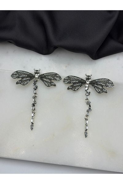 Duéra Silver Dragonfly Figured Brand Model Design Dangle Earrings
