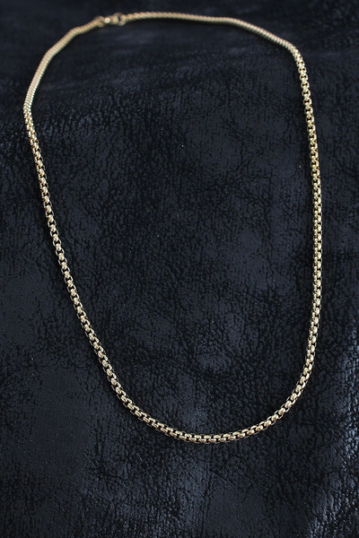 Epilons Bfs 316L Çelik Örme Zincir Model Gold Renk Erkek Kolye