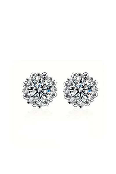 OEM Cercei floare cu diamante moissanite