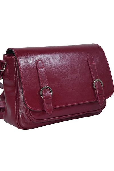 Magazinul de genti Women's genuine leather bag, model 208, crossbody, Bordeaux