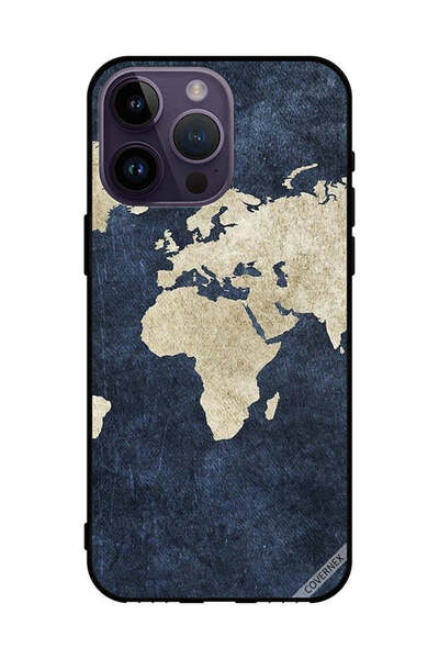 Covernex غطاء حماية لهاتف Apple iPhone 14 Pro Max بنمط خريطة على الجينز