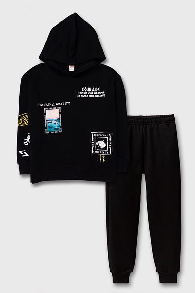 DMB BOYS & GIRLS Boy's Hooded Tracksuit Set Oversize Front and Back Printed