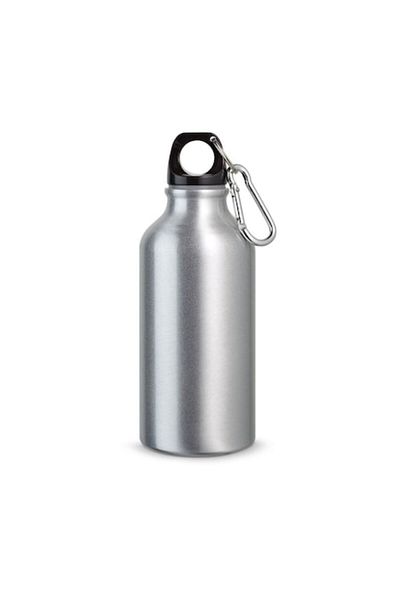 dalimag Aluminum Sports Bottle with Carabiner, 400ml Capacity, Silver, Dalimag