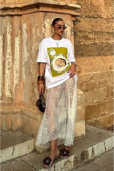 JANSO GROUP -Women's Cotton Printed Ibiza Bohemia Tshirt Oversize Large Size
