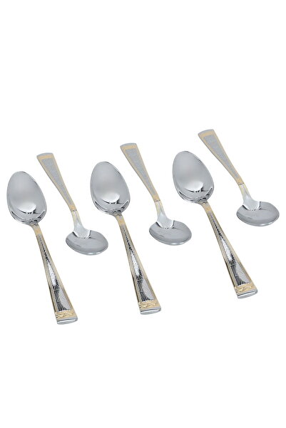Generic Al Saif Gallery steel spoon set, 6 pieces - silver