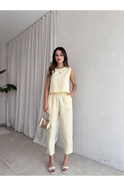 My Blog Yellow Noa Blouse Trousers Set - 8796