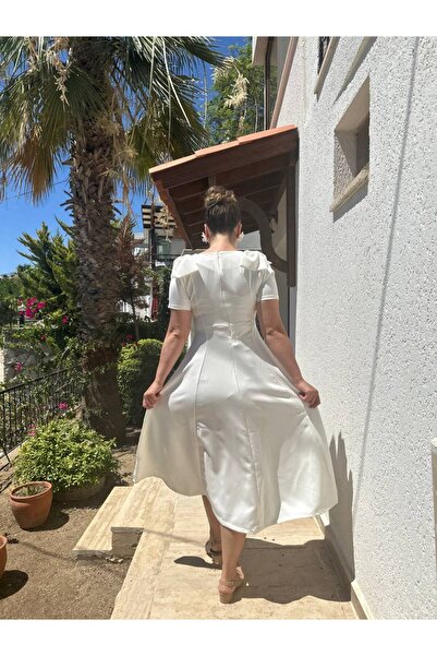 BRGCLOTHING Φόρεμα με φιόγκο με κάλυμμα με λεπτή μέση