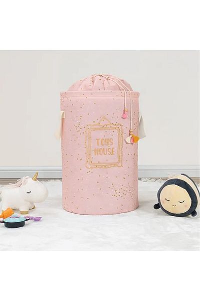 Tex Republic Organizator pentru dulap pentru copii Coș rotund cu sac/Coș de jucării/Coș de rufe murdare 46x31 cm