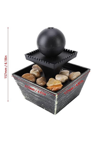 DLC نافورة شلال صغيرة بمنفذ USB على سطح الطاولة - إضاءة LED زن وديكور صخري على شكل نهر للمنزل والمكتب