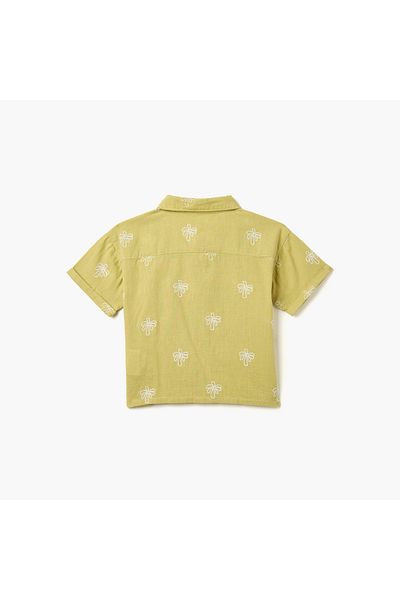 giggles Juniors Embroidered Shirt with Short Sleeves
