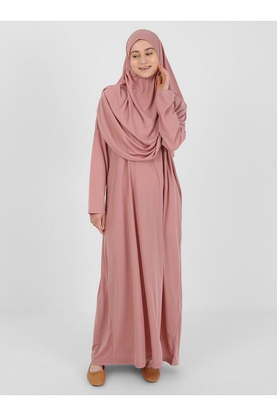 Sayın Tesettür Prayer Dress - Dried Rose - Dear Hijab