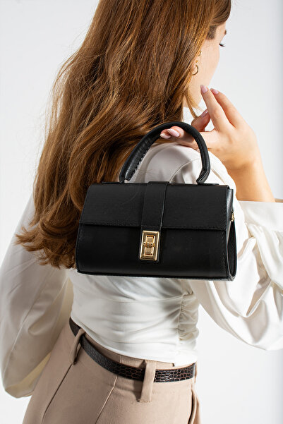 Zealous حقيبة يد وكتف سوداء نسائية