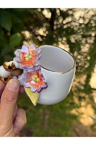 Pernotte Handmade 24K Gold Plated 120 ml Double Turkish Coffee Cup