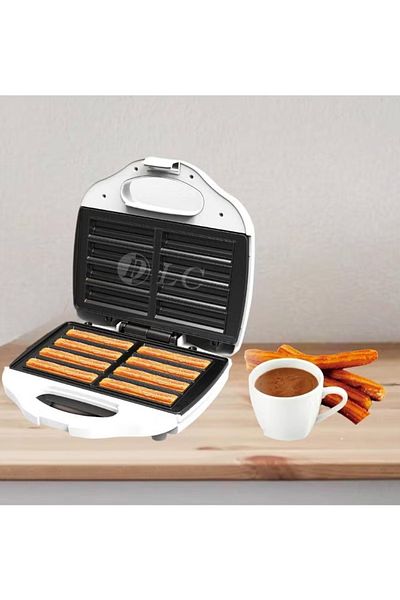 DLC 750 W Mini Churro Maker – 8 Slots for Homemade Churros & Balah El Sham (White)