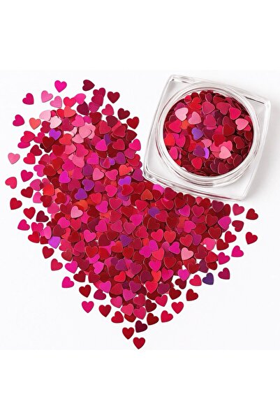TdsNails Heart-shaped nail glitter, Berry Love
