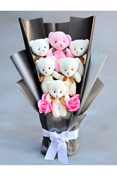 Linalux Gifts Sevgiliye Hediye Ayıcıklı Buket Güllü Sevgiliye Premium Hediye ...