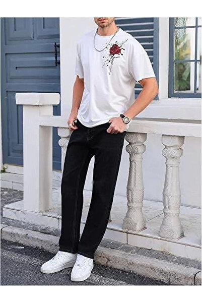 JANES Ανδρικό μπλουζάκι με κοντό μανίκι με στάμπα - Λευκό