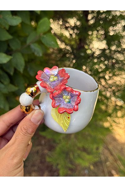 Pernotte Handmade 24K Gold Plated 120 ml Double Turkish Coffee Cup