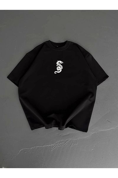 Modayakamoz Μπλουζάκι με στάμπα Oversize Crew Neck - Μαύρο