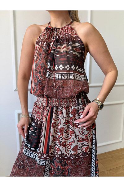 Size Özgü Patterned Metallic Dress