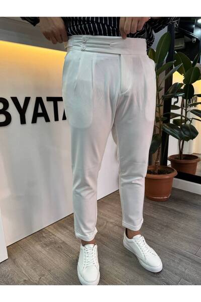 BYATA MENS STYLE Men's Italian Cut Fabric Trousers