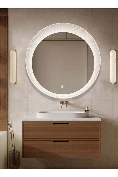 Taimi 70cm Bathroom Mirror with 3-Level LED Front Light, Wall Mirror, Makeup Mirror