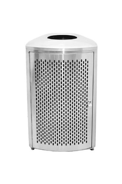 EKO Trash Can, Punch Holes, Stainless Steel Matt finish with plastic liner - 35 Liters