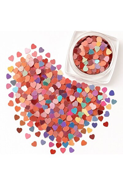 TdsNails Paiete pentru unghii în formă de inimă, sărut curcubeu