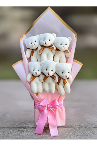Linalux Gifts Kiza Hediye Pembe Beyaz Ayıcık Buketi Sevgiliye Hediye Anneye H...