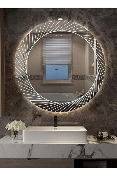 Taimi 80cm Bathroom Mirror with 3-Level LED Front Light, Wall Mirror, Makeup Mirror