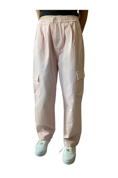 DEMOİSELLE Girls' Pants with Elastic Waist Wide Leg Relaxed Fit Cargo Pockets