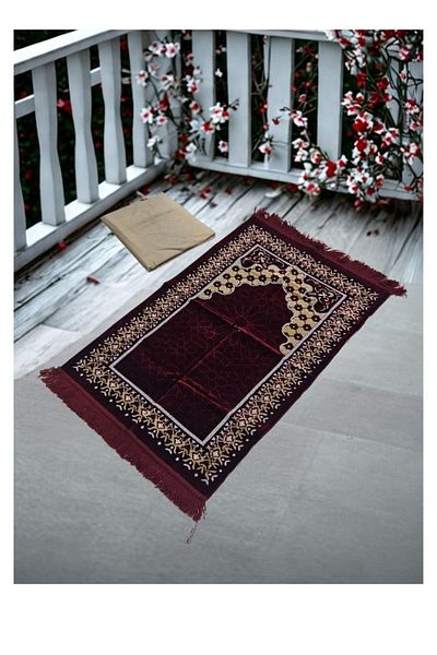 smart home Modern Design Padded Prayer Rug with Cover - Rug size: 110*70 cm, Sheet size: 250*200 cm