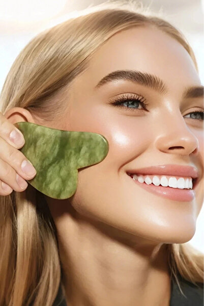 Pozitif Doğal Taş Yeşim Gua Sha Yüz Yogası, Masaj Taşı 673