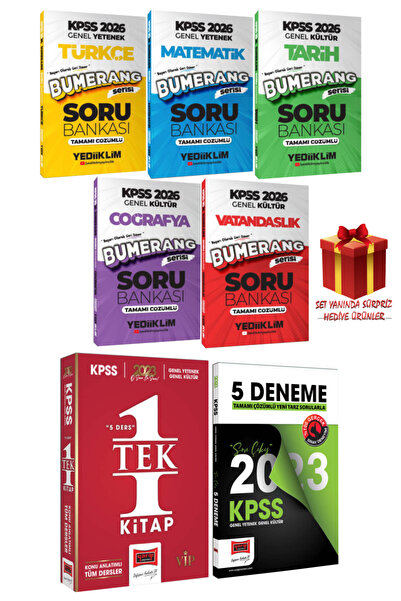 Yediiklim Yayınları KPSS 2026 Bumerang Serisi Türkçe Matematik Tarih Coğrafya...